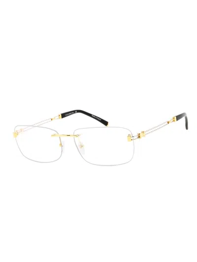 Charriol Pc75088 Rectangular Men's Eyeglasses In Shiny Silver/gold / Clear Lens