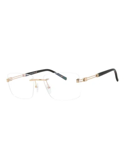 Charriol Pc75091 Rectangular Men's Eyeglasses In Shiny Silver/gold / Clear Lens