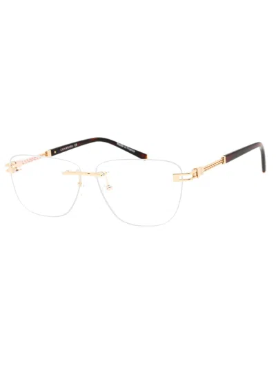 Charriol Pc75094 Rectangular Men's Eyeglasses In Shiny Silver/gold / Clear Lens