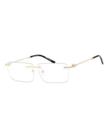 Charriol Pc75098 Rectangular Men's Eyeglasses In Shiny Argent/gold / Clear Lens