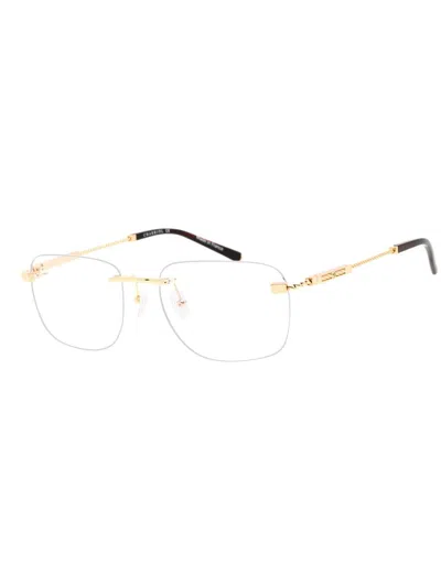 Charriol Pc75104 Rectangular Men's Eyeglasses In Shiny Argent/gold / Clear Lens
