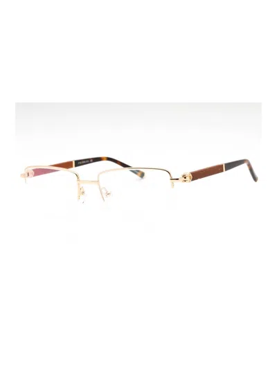 Charriol Pc75108 Metal Rectangular Men's Eyeglasses In Shiny Silver Black / Clear Lens