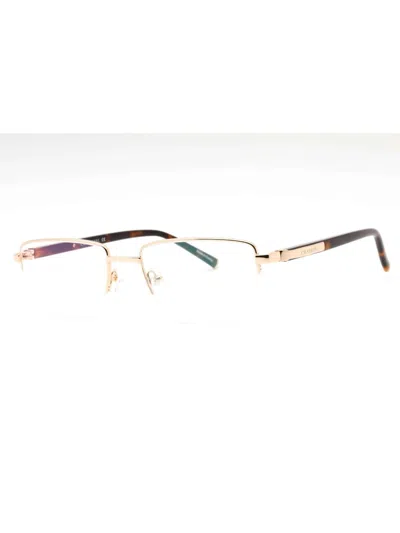 Charriol Pc75111 Metal Rectangular Men's Eyeglasses In C02 - Shiny Silver/khaki Horn / Clear Lens