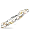 CHARRIOL CHARRIOL PEARL STAINLESS STEEL AND YELLOW PVD CREAM PEARLS BRACELET