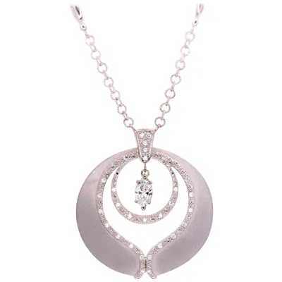 Pre-owned Charriol Phillipe  Marquise Diamond Pendant Necklace In 18 Karat Gold 0.65 Carat In Multi