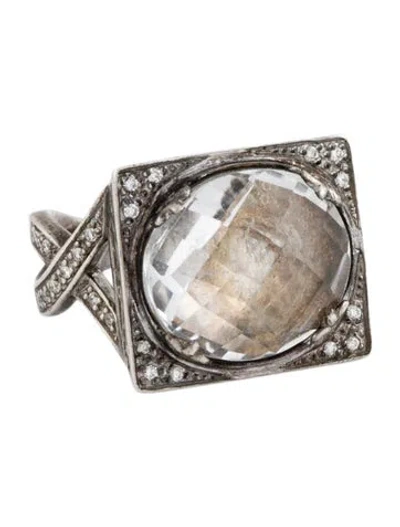 Pre-owned Charriol Quartz & Diamond Cocktail Ring In Multi