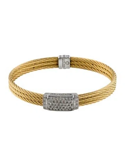Pre-owned Charriol Sapphire & Diamond Cable Bangle Bracelet, 7" In Multi