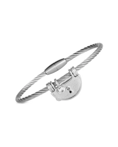 Charriol My Heart Sterling Silver And Cubic Zirconia Bangle Bracelet In Multi