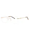 Charriol Sleek Rectangular Women's Eyeglasses In Metallic