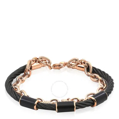 Charriol St Tropez Steel Pink Pvd And Black Lacquer Cable Bangle
