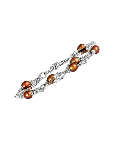 Charriol Pearl Stainless Steel And Bronze Pvd Brown Pearls Bracelet In Multi-color