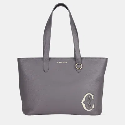 Pre-owned Charriol Storm Grey Leather Marie Olga Shopper