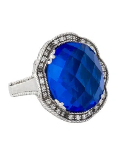 Pre-owned Charriol Synthetic Quartz & Diamond Cocktail Ring In Multi
