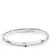 CHARRIOL CHARRIOL TANGO BLACK CZ STONES STAINLESS STEEL CABLE BANGLE