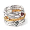 CHARRIOL CHARRIOL TANGO SAPPHIRE GARNET CITRINE STAINLESS STEEL YELLOW PVD CABLE RING
