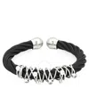 CHARRIOL CHARRIOL TANGO WHITE CZ STONES STAINLESS STEEL BLACK PVD CABLE BANGLE