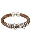 CHARRIOL CHARRIOL TANGO WHITE CZ STONES STAINLESS STEEL BRONZE PVD CABLE BANGLE