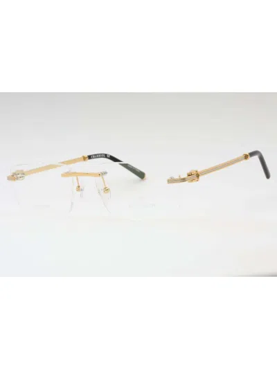 Charriol Titanium Rectangular Men's Eyeglasses In Gold