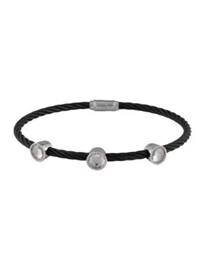 Pre-owned Charriol Topaz Cable Station Bangle Bracelet, 7" In Multicolor