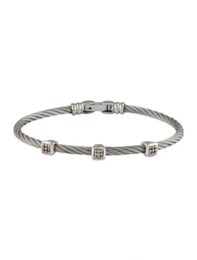Pre-owned Charriol Topaz Three Station Bracelet, 6.5" In Multicolor