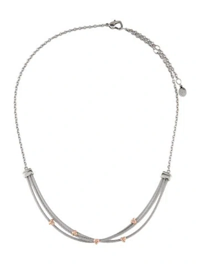 Pre-owned Charriol Topaz Three-row Malia Collar Necklace, 21.5" In Multi