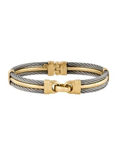 Pre-owned Charriol Two Tone Cable Bracelet, 7" In Multi