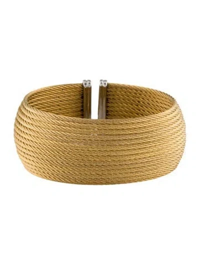 Pre-owned Charriol Two-tone 14 Strand Cable Cuff, 6.5" In Multi