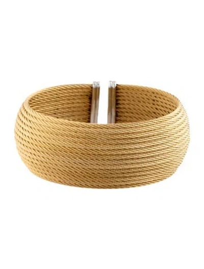 Pre-owned Charriol Two-tone 14-row Cable Cuff, 6.5" In Multicolor