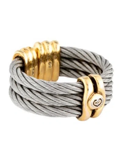 Pre-owned Charriol Two-tone Cable Ring In Multicolor