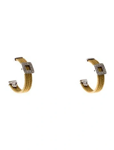 Pre-owned Charriol Two-tone Diamond Hoop Earrings In Multi