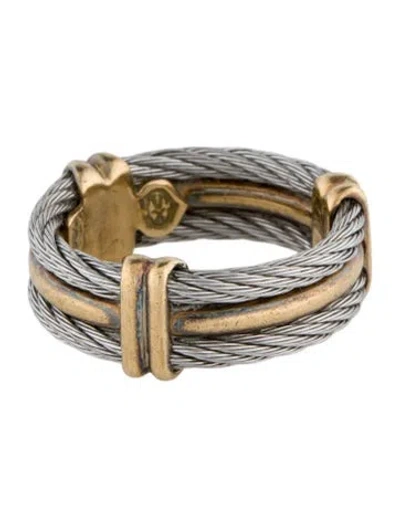 Pre-owned Charriol Two-tone Double Cable Ring In Multi