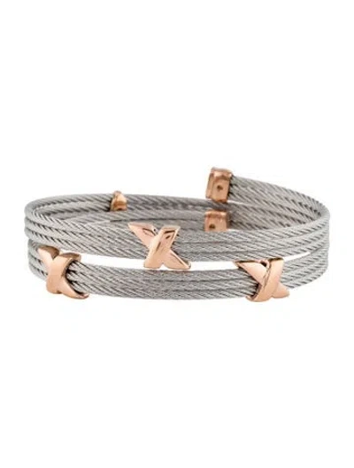 Pre-owned Charriol Two-tone Twist Cable Bracelet, 6.75" In Multi