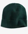 Charter Club 100% Cashmere Cuffed Beanie, Created For Macys In Deep Pine