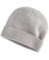 Charter Club 100% Cashmere Cuffed Beanie, Created For Macys In Ice Grey Heather