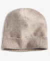 Charter Club 100% Cashmere Cuffed Beanie, Created For Macys In Pearl Taupe Heather