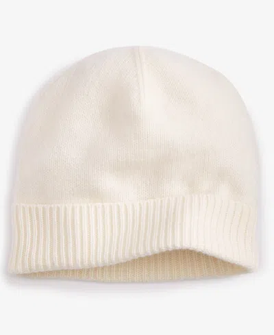 Charter Club 100% Cashmere Cuffed Beanie, Created For Macys In Vanilla Ice