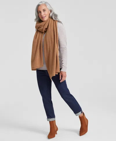 Charter Club 100% Cashmere Oversized Scarf, Created For Macy's In Warm Praline