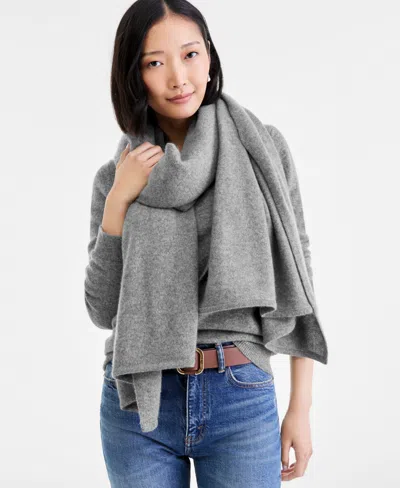 Charter Club 100% Cashmere Oversized Scarf, Macy's Exclusive In Gray