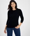 Charter Club 100% Cashmere Women's Long-sleeve Crewneck Sweater, Created For Macy's In Classic Black