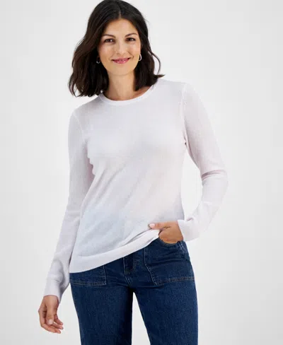 Charter Club 100% Cashmere Women's Long-sleeve Crewneck Sweater, Created For Macy's In Delicacy