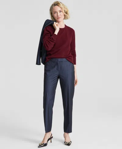 Charter Club 100% Cashmere Women's Petite Long-sleeve Crewneck Sweater, Created For Macy's In Crantini