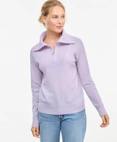 Charter Club 100% Cashmere Women's Quarter-zip Sweater, Created For Macy's In Frosted Lavender