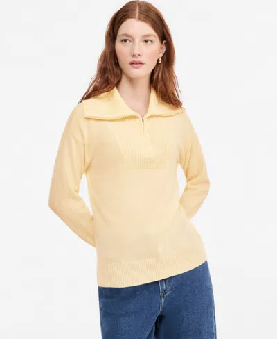 Charter Club 100% Cashmere Women's Quarter-zip Sweater, Created For Macy's In Manila
