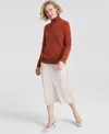 Charter Club 100% Cashmere Women's Petite Turtleneck Sweater, Created For Macy's In Bronze Pecan