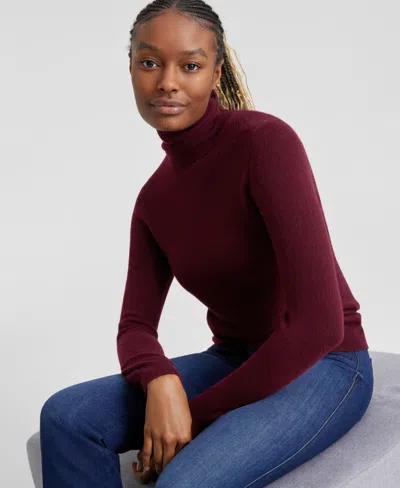Charter Club 100% Cashmere Women's Petite Turtleneck Sweater, Created For Macy's In Crantini