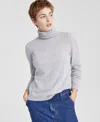Charter Club 100% Cashmere Women's Turtleneck Sweater, Created For Macy's In Ice Grey Heather