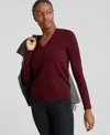 Charter Club 100% Cashmere Women's V-neck Long-sleeve Sweater, Created For Macy's In Crantini