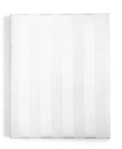 Charter Club 1.5" Stripe 550 Thread Count 100% Cotton 17" Fitted Sheet, Twin, Exclusively At Macy's In White