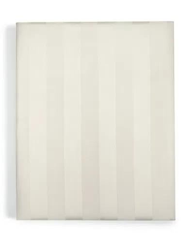 Charter Club 1.5" Stripe 550 Thread Count 100% Cotton 18" Fitted Sheet, California King, Exclusively At Macy's In White