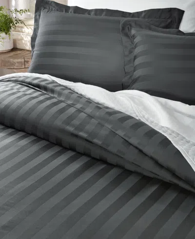 Charter Club 1.5" Stripe 550 Thread Count 100% Cotton 2-pc. Sham Set, Euro, Exclusively At Macy's In Gray